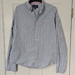Abercrombie & Fitch Blue and White Striped Shirt